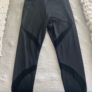 Forever 21+ cris cross black mesh leggings